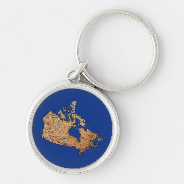 Llavero Keychain de mapas de Canadá (Frente)