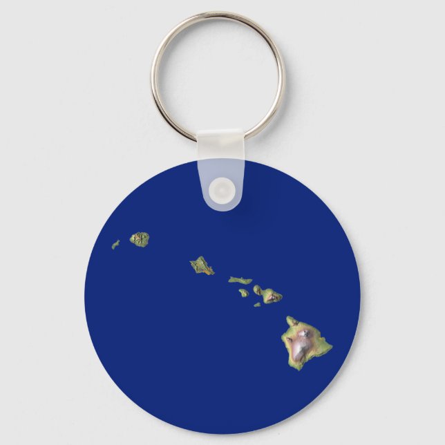 Llavero Keychain de mapas de Hawaii (Anverso)