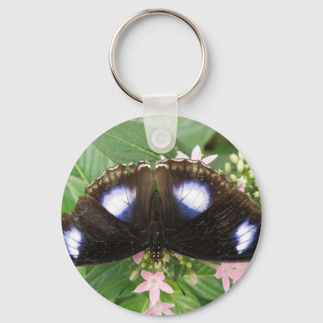 Llavero Keychain de mariposa con manchas azules (Anverso)