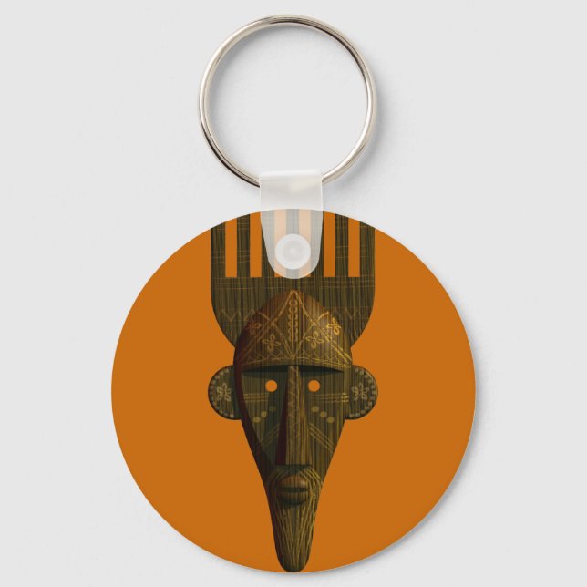 Llavero Keychain de máscara africana ritual (Anverso)