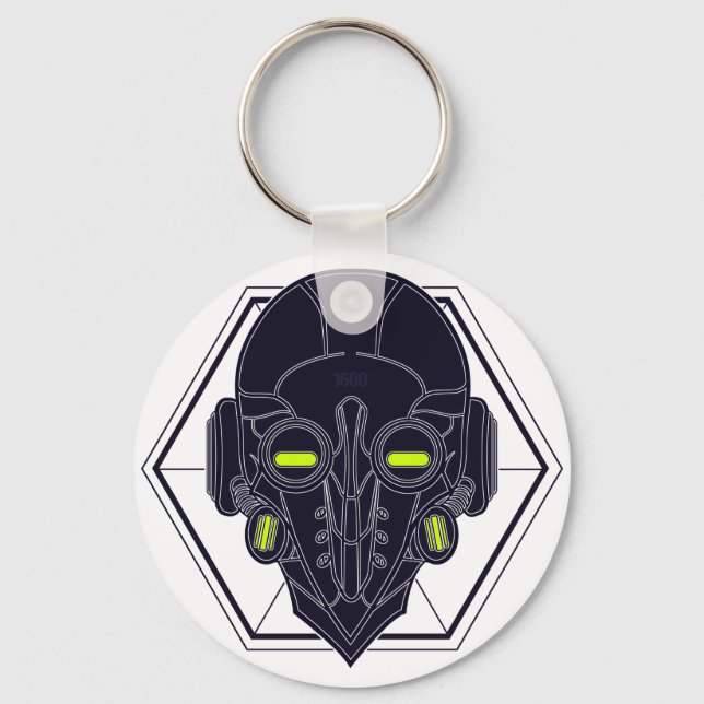Llavero Keychain de máscaras de la peste de la ciencia fic (Anverso)