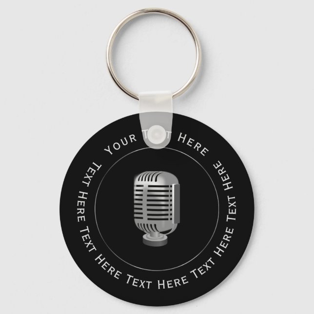 Llavero Keychain de micrófono retro (Anverso)
