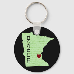 Llavero Keychain de Minnesota con corazón