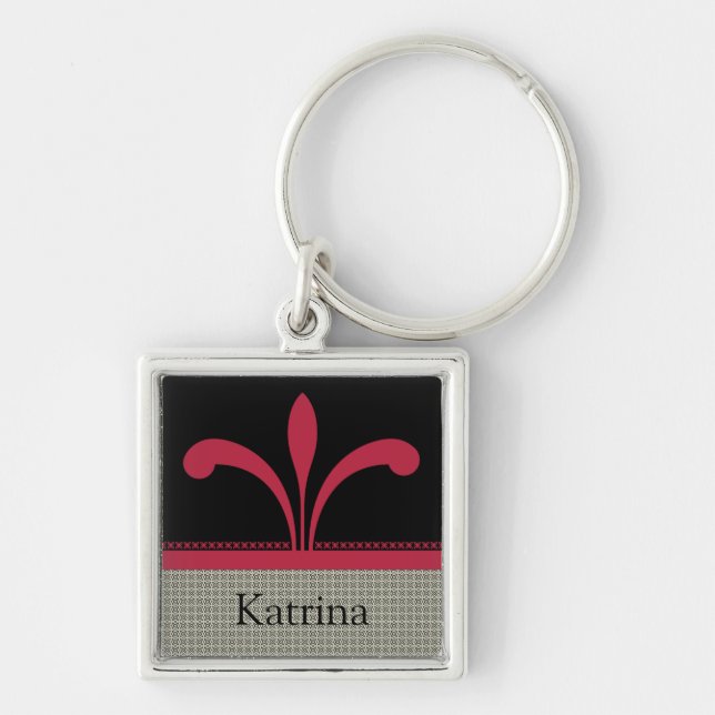 Llavero Keychain de Moda floral, magenta (Frente)