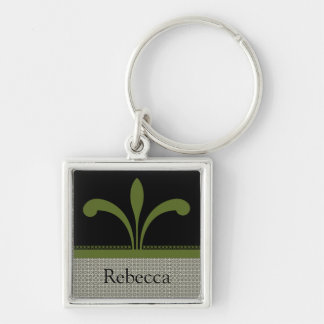 Llavero Keychain de Moda floral, verde oliva