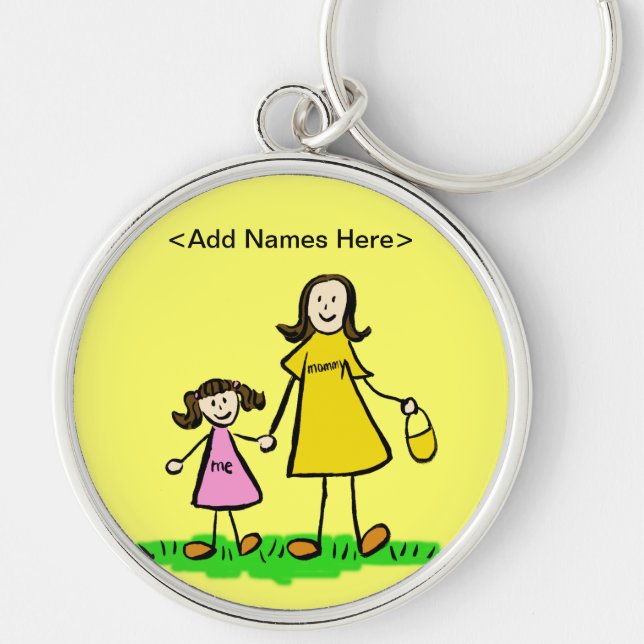 Llavero Keychain de Mommy & Me (Nombres de Personalizares  (Frente)