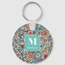 Keychain de mosaicos monográficos personalizados