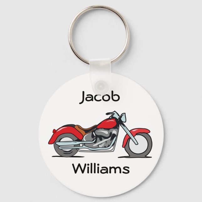Llavero Keychain de motocicleta roja (Anverso)
