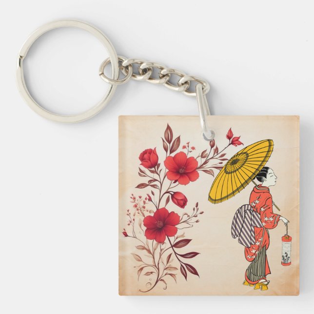 Llavero Keychain de mujeres asiáticas (Frente)