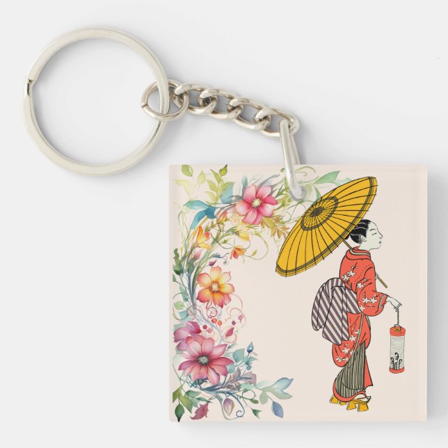 Llavero Keychain de mujeres asiáticas (Frente)