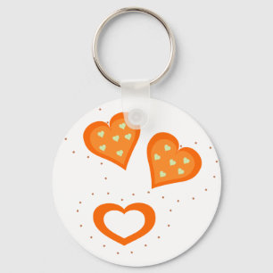 Llavero Keychain de naranja Hearts