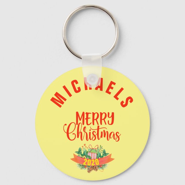 Llavero Keychain de Navidades familiares personalizados, X (Anverso)