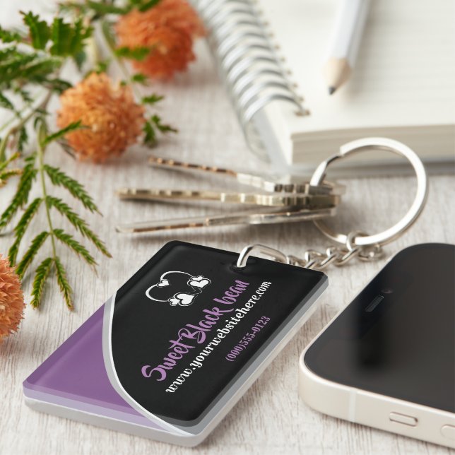 Llavero Keychain de negocios promocionales de Black Bean (Frente Derecha)