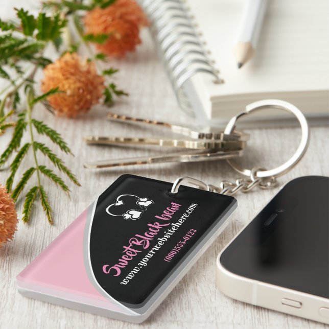 Llavero Keychain de negocios promocionales de Black Bean (Frente Derecha)