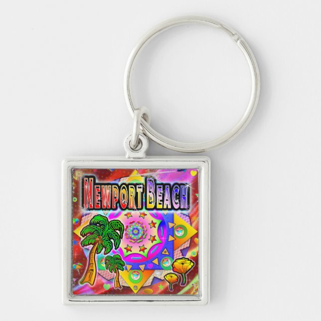 Llavero Keychain de Newport Beach Tropical Friends (Frente)