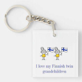 Llavero Keychain de niños gemelos finlandeses