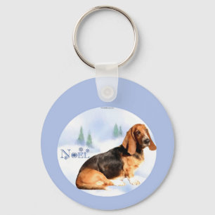 Llavero Keychain de Noel Basset Hound