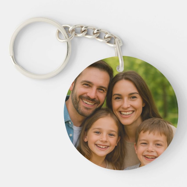 Llavero Keychain de nombre de foto de familia de personali (Frente)