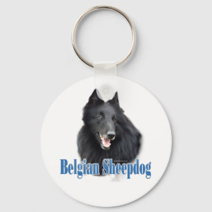 Llavero Keychain de nombre de perro de oveja belga