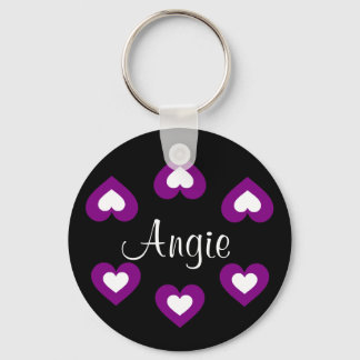 Llavero Keychain de nombre de Personalizable de Purple Hea