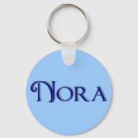 Keychain de nombre de vidrio azul de KRW - Nora