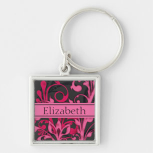 Llavero Keychain de nombre personalizado floral de resumen