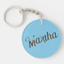 Keychain de nombres antiguos (Sky Blue & Copper)