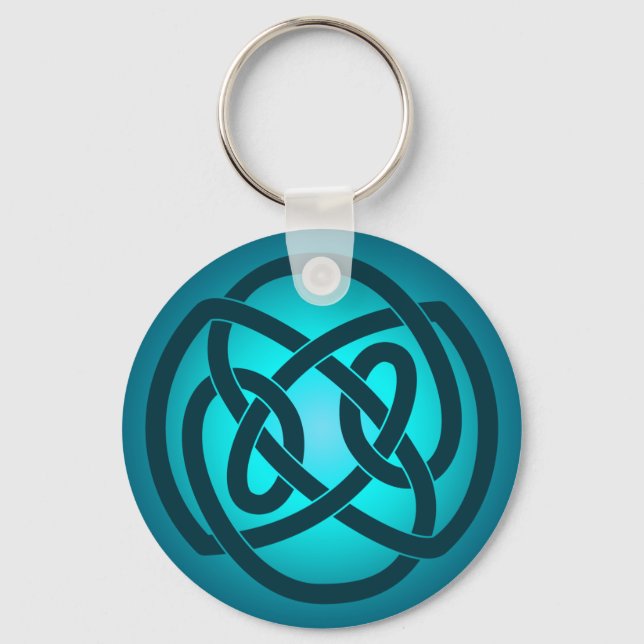 Llavero Keychain de nudo de bucle único azul (Anverso)