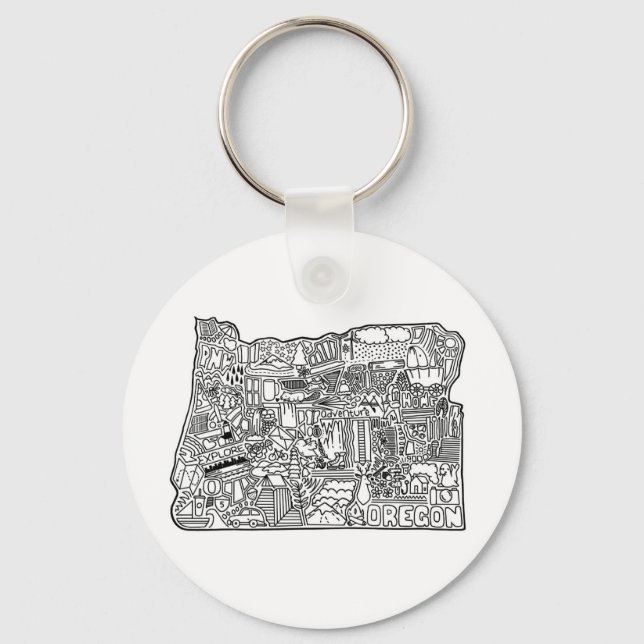 Llavero Keychain de Oregon Doodle (Anverso)