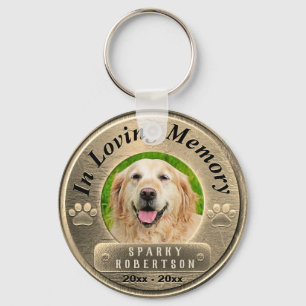 Llavero Keychain de oro en memoria del perro personalizado