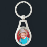 Llavero Keychain de Oval Photo<br><div class="desc">Personalizar esta encantadora cadena de teclas con sus propias fotos o gráficos.</div>