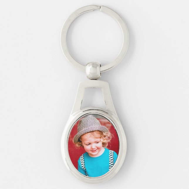 Llavero Keychain de Oval Photo (Anverso)
