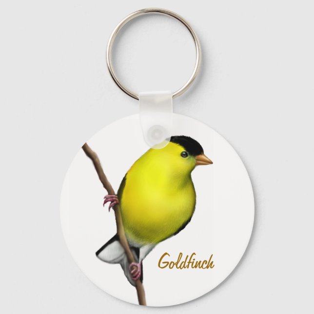 Llavero Keychain de pájaros Goldfinch (Anverso)