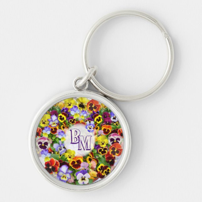 Llavero Keychain de Pansy de texto Personalizado personali (Frente)
