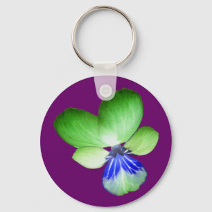 Llavero Keychain de Pansy verde y azul