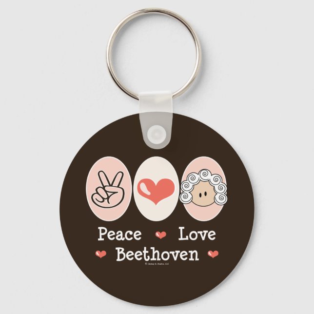 Llavero Keychain de Peace Love Beethoven (Anverso)