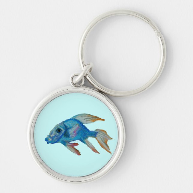 Llavero Keychain de peces azules (Frente)