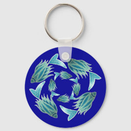 Llavero Keychain de peces azules