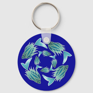 Llavero Keychain de peces azules