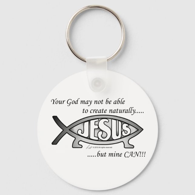Llavero Keychain de peces Jesús y Darwin (Anverso)