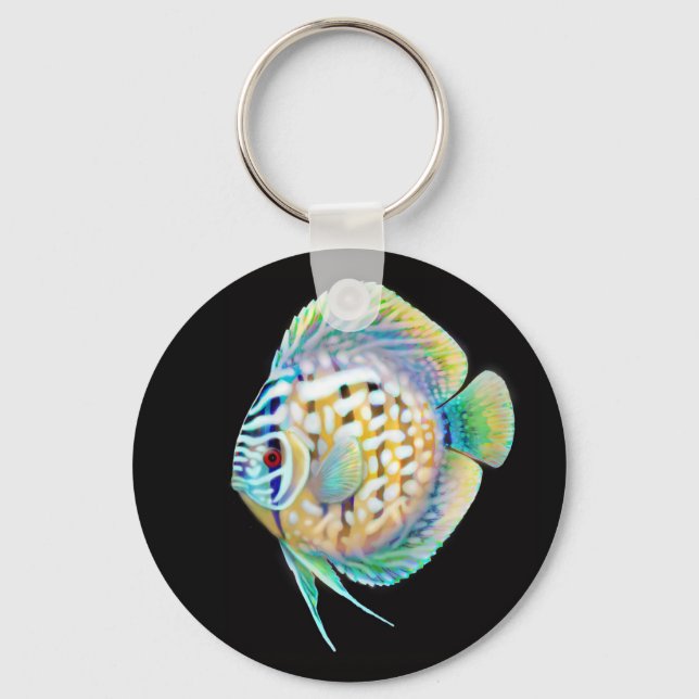 Llavero Keychain de peces para el acuario de Discus Cichli (Anverso)