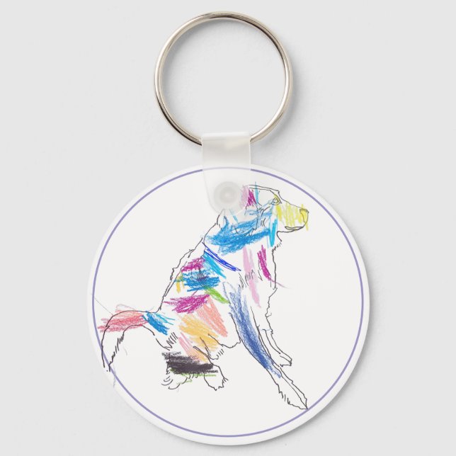 Llavero Keychain de Perro Arcoiris (Anverso)