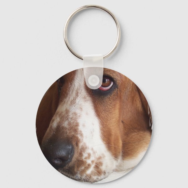 Llavero Keychain de perro heliano basset (Anverso)