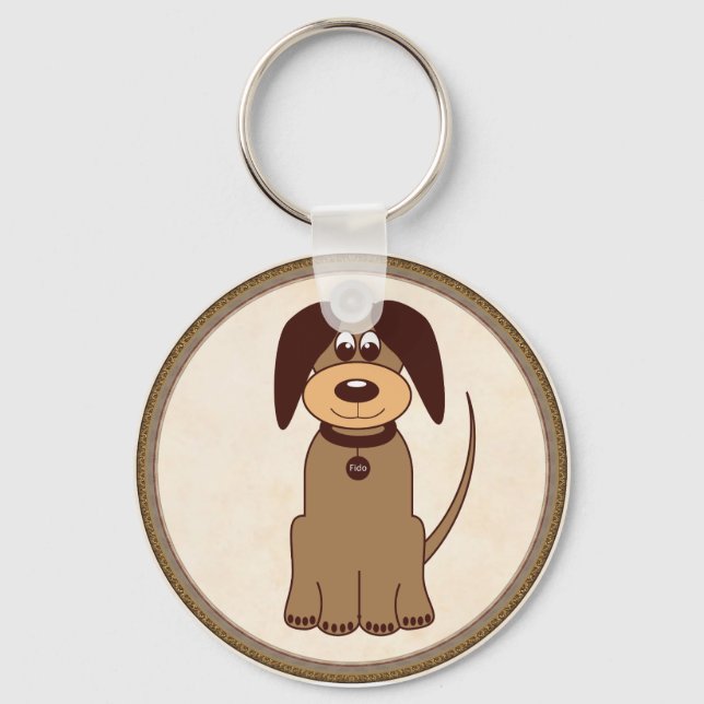 Llavero Keychain de Perro Marrón (Anverso)
