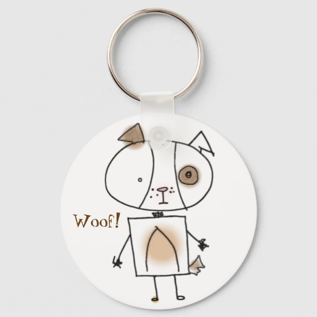 Llavero Keychain de perro marrón (Anverso)