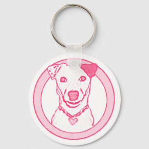 Llavero Keychain de Perro Rosa