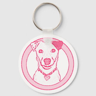 Llavero Keychain de Perro Rosa