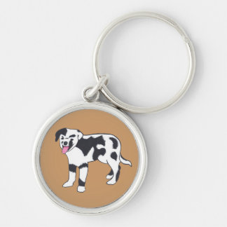 Llavero Keychain de perros con manchas blancas y negras