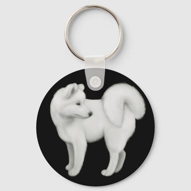 Llavero Keychain de perros samoyed (Anverso)