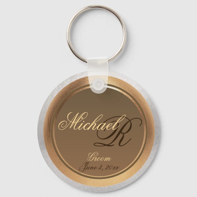 Llavero Keychain de personalizable Groom Keepsake (Anverso)